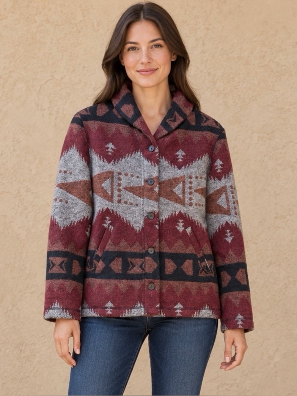 Cripple Creek Southwestern Blanket Print Jacket Women’s Large